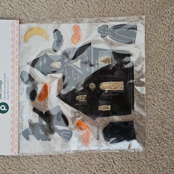 Halloween gel clings, we have the old church, the witch bats and a moon NEW - Picture 1 of 2